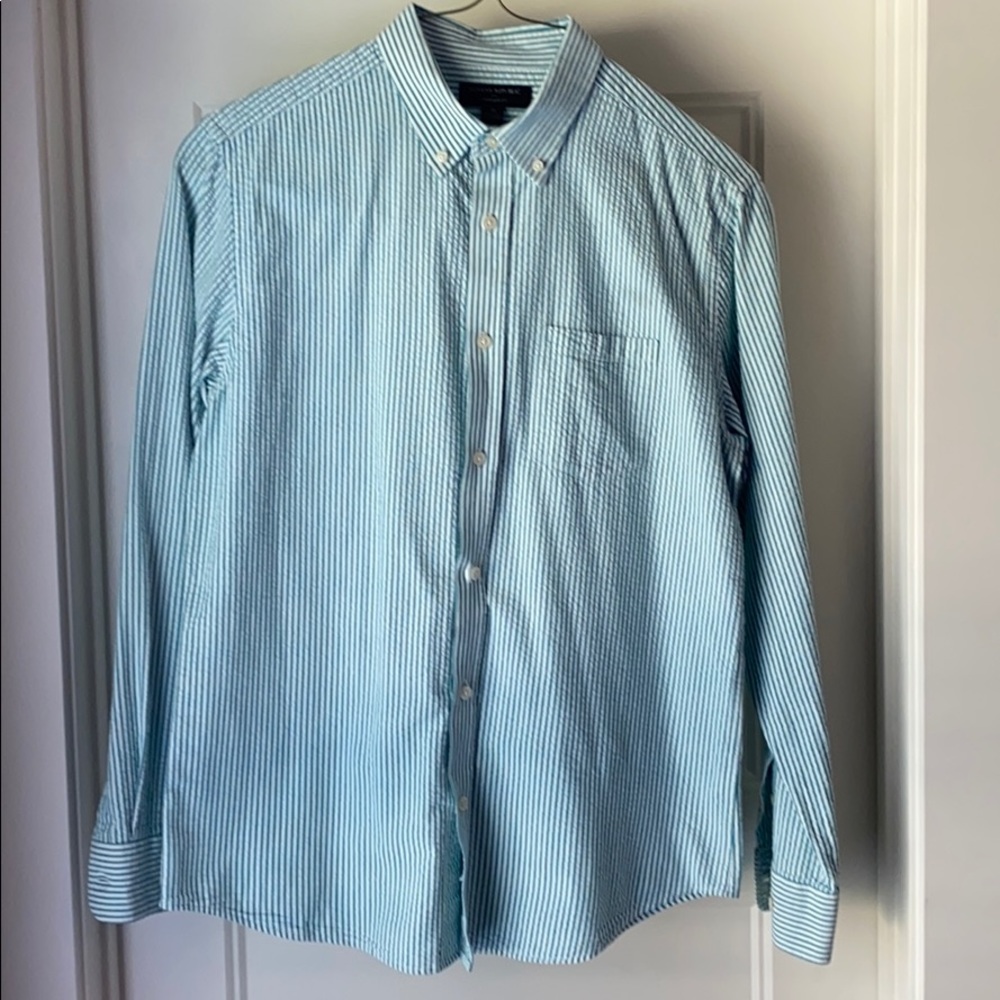 Seersucker Banana Republic Dress Shirt
